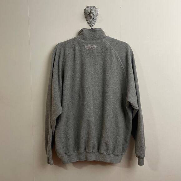 90s Vintage Straight Down L USA pullover sweater preppy gray embroidered - Picture 7 of 10